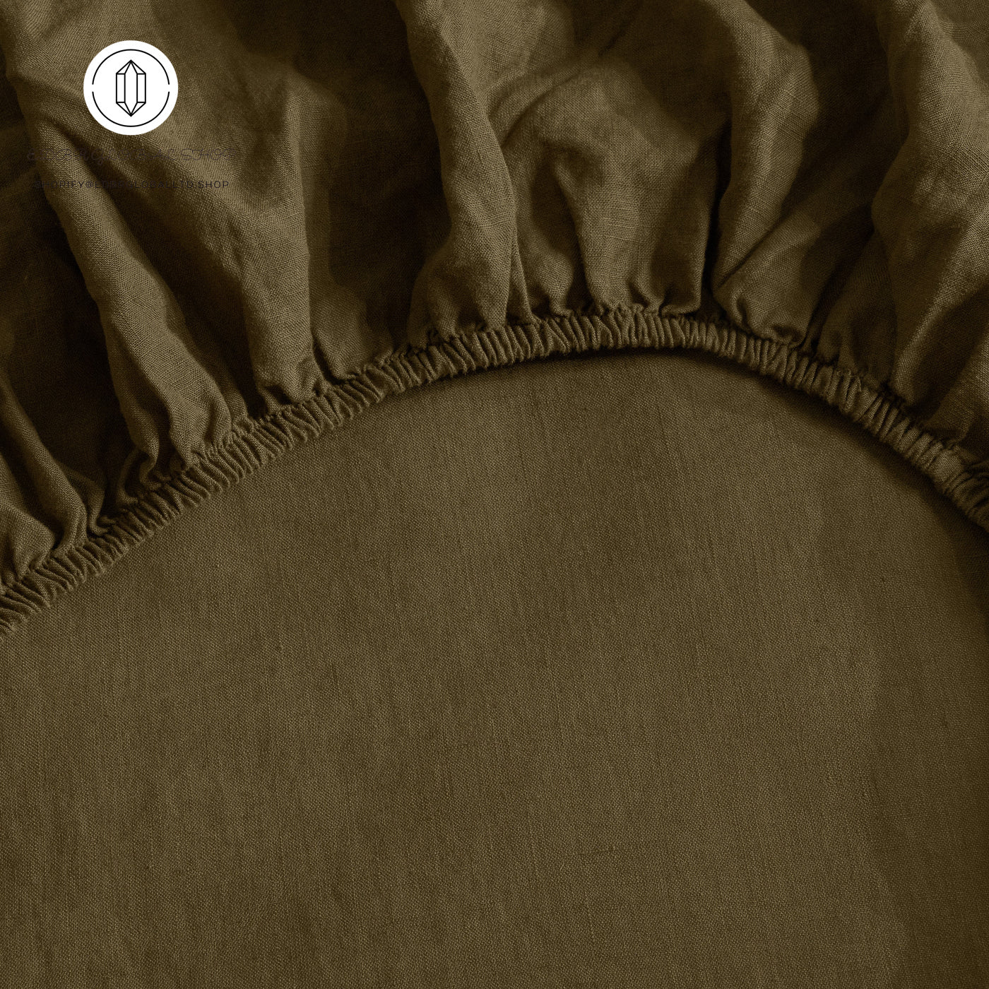 EDBR GLOBAL French Flax Linen Sheet Set in Olive