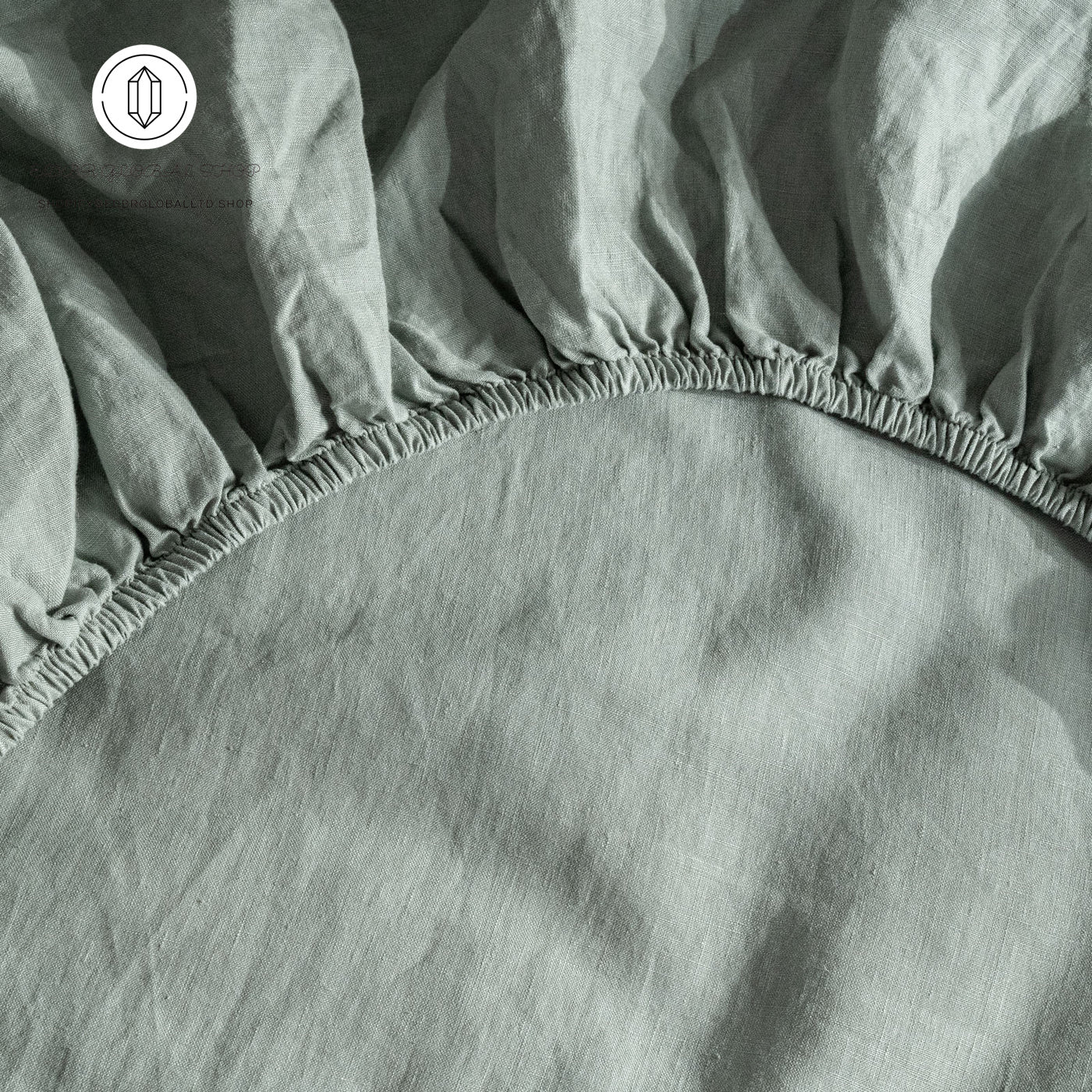 EDBR GLOBAL French Flax Linen Sheet Set in Sage